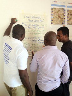 People discussing in a workshop