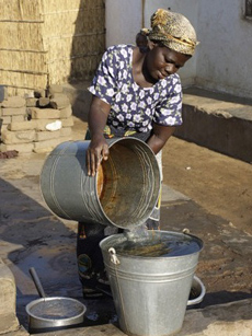 Lady with bucket