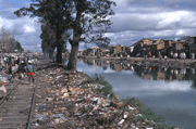 River running through slum